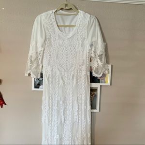Orange Creek White Boho Maxi Dress